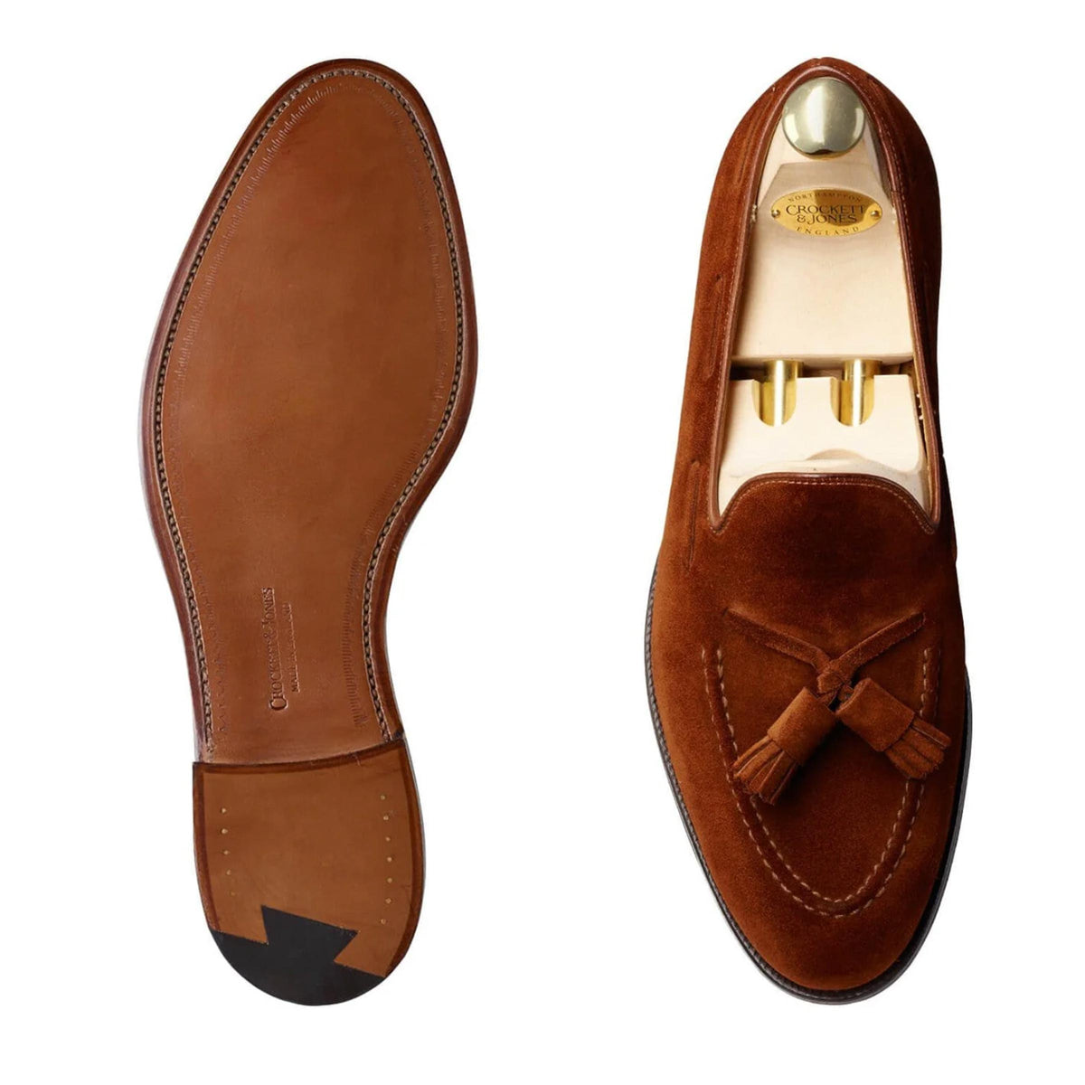 Crockett & Jones - Cavendish Polo Brown Calf Suede Tassel Loafer SHOES Crockett & Jones