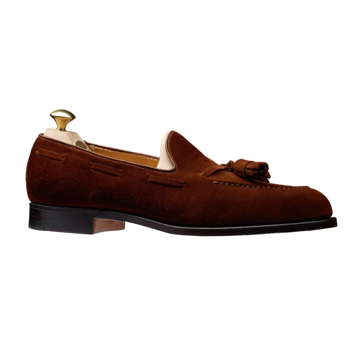 Crockett & Jones - Cavendish Polo Brown Calf Suede Tassel Loafer SHOES Crockett & Jones