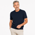 Navy Knitted Linen and Cotton Textured Crew Neck T-Shirt TEE SHIRTS Robert Old
