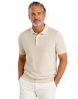 Robert Old - Natural Beige Pure Cotton Knit Short Sleeve Polo Shirt S/S POLOS Robert Old