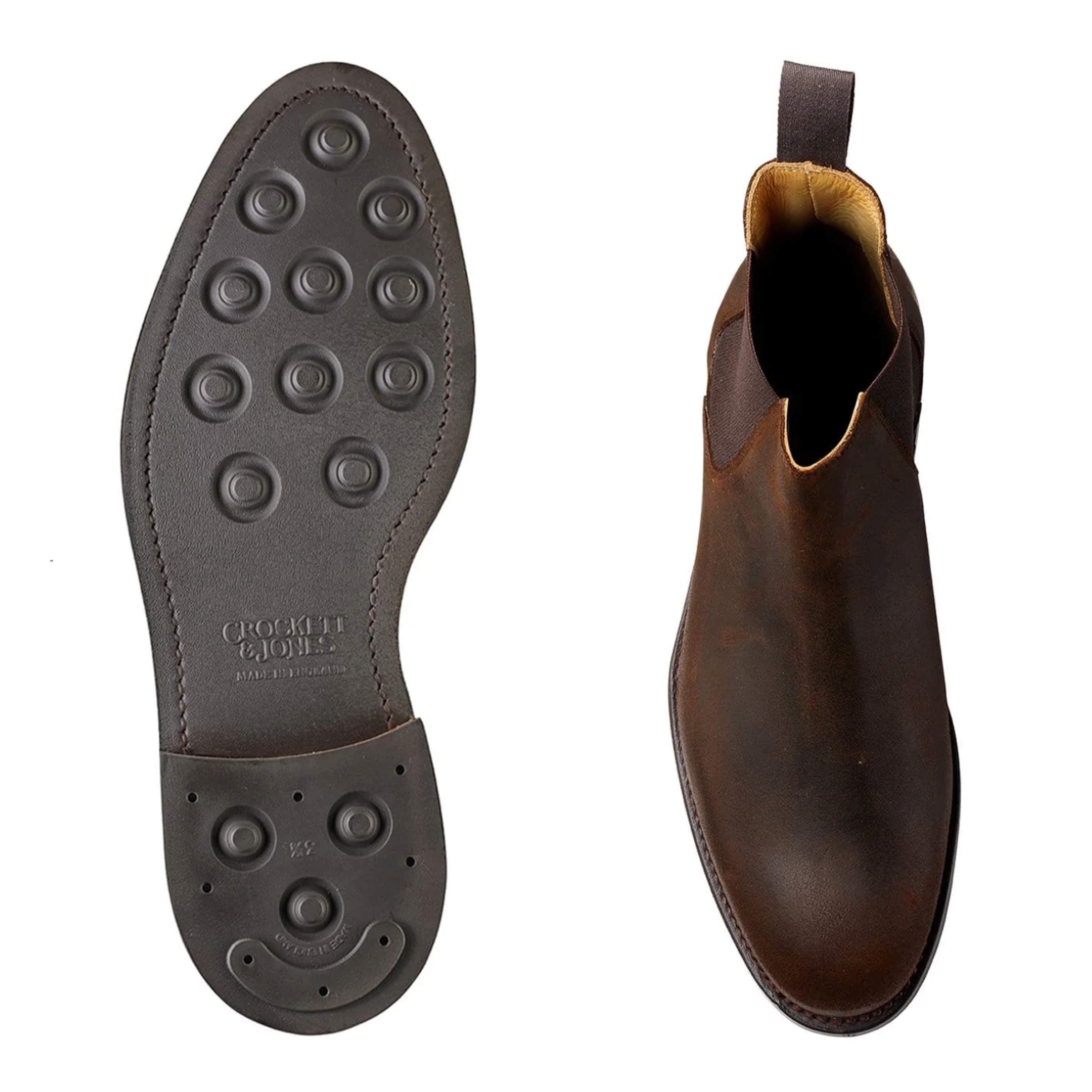 Crockett &amp; Jones - Chelsea 5 Dark Brown Rough-Out Suede Boots SHOES Crockett &amp; Jones