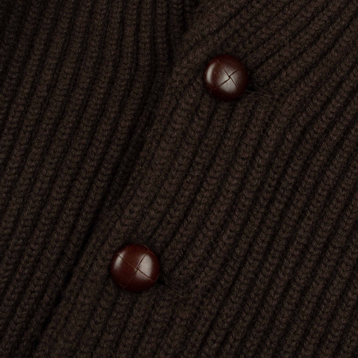Ebony Brown Colonial 8ply Cashmere Shawl Cardigan CASHMERE Robert Old