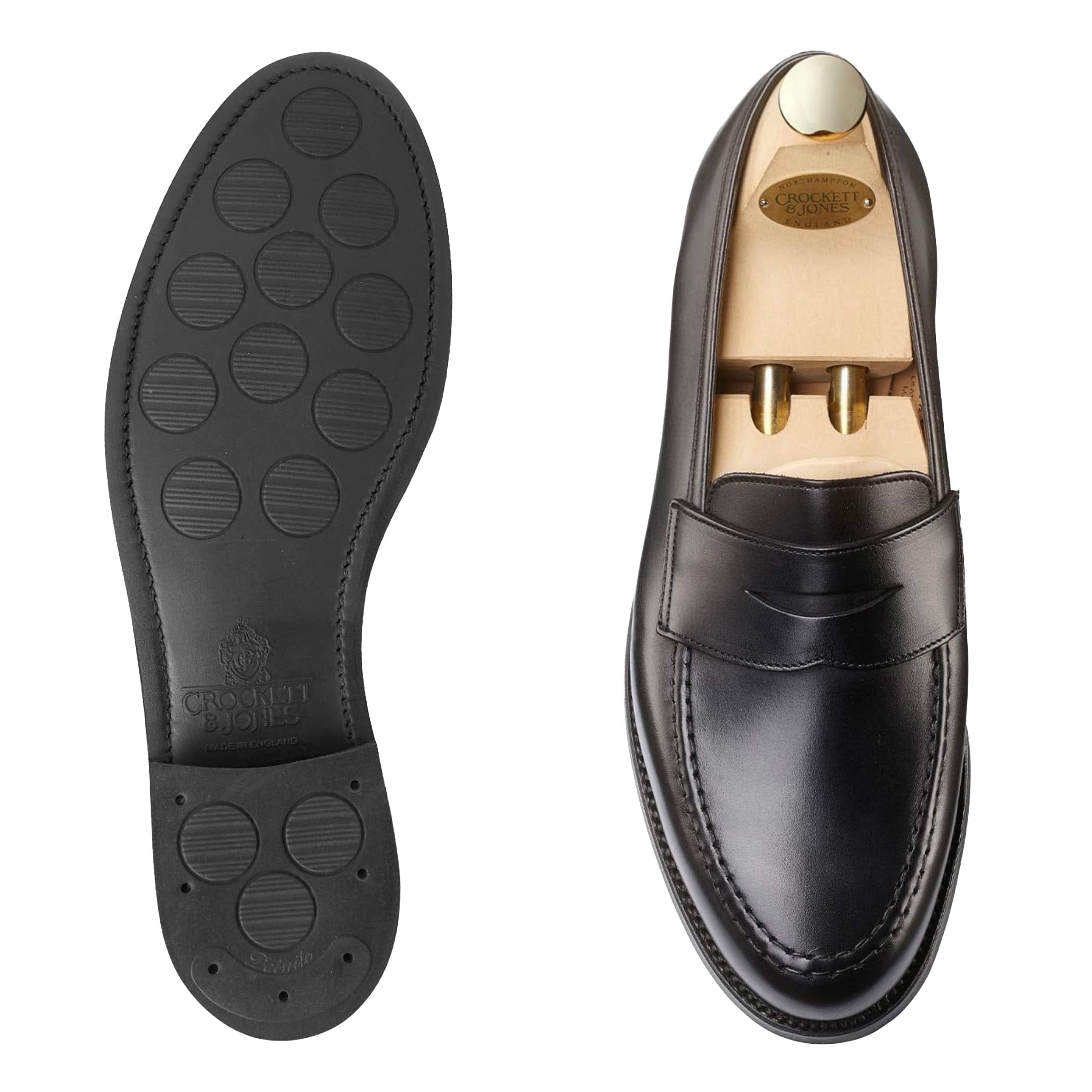 Crockett & Jones - Boston Black Calf City Sole Penny Loafer SHOES Crockett & Jones