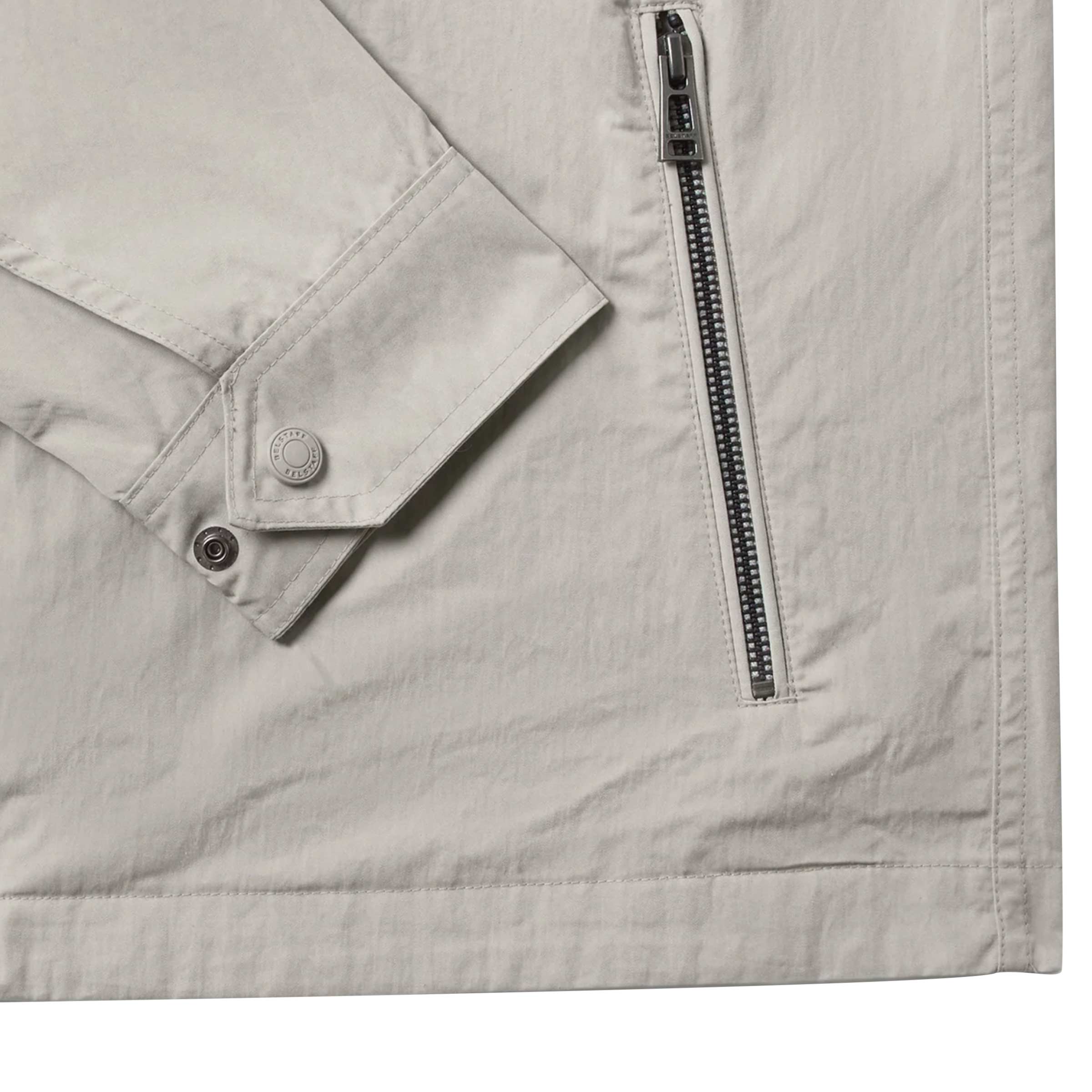 Belstaff - Cement Grey Drome Cotton Gabardine Overshirt BLOUSONS Belstaff