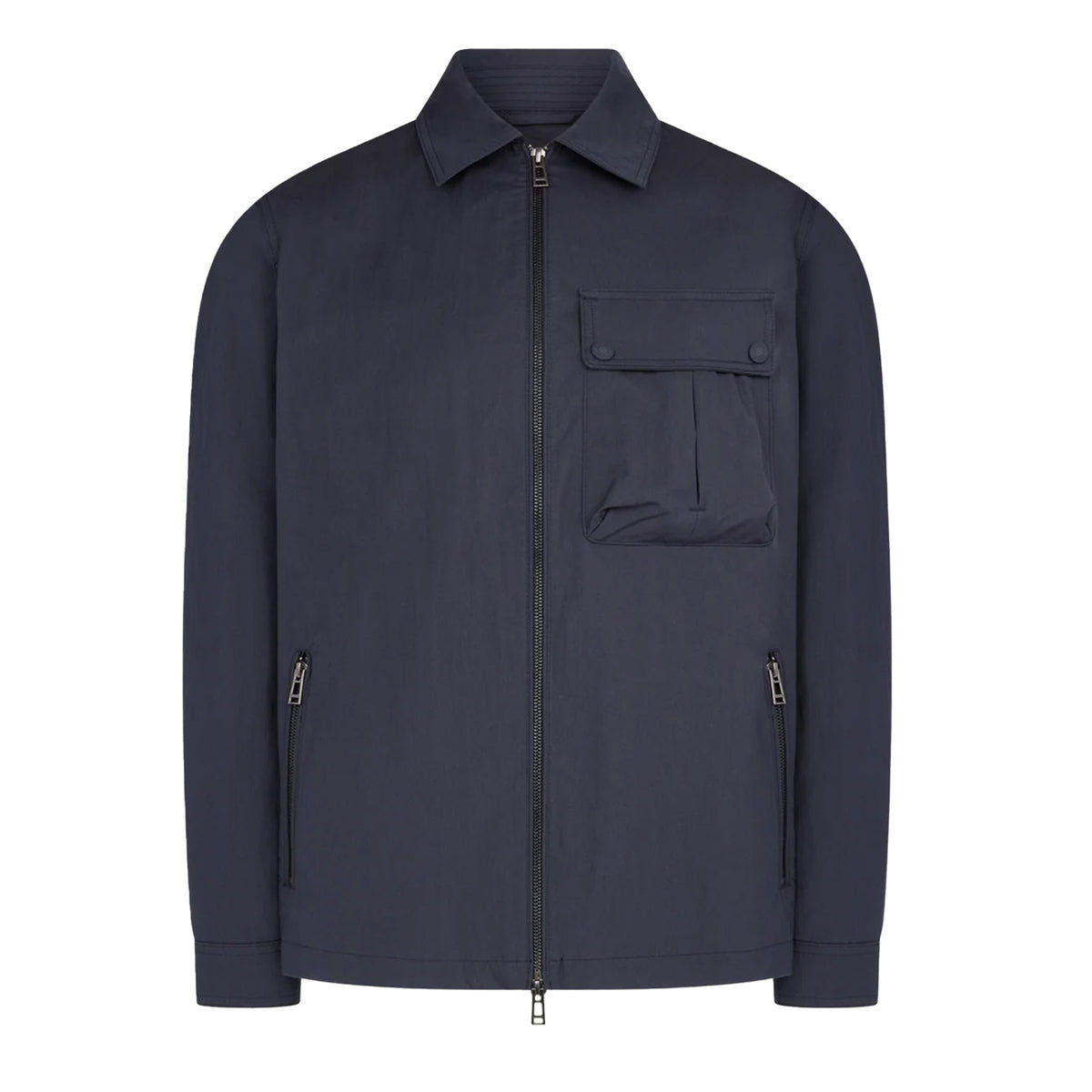 Belstaff - Dark Ink Drome Cotton Gabardine Overshirt BLOUSONS Belstaff
