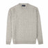 Robert Old - Brume Grey Dalmore 8ply Cashmere Cable Crew Neck CASHMERE Robert Old