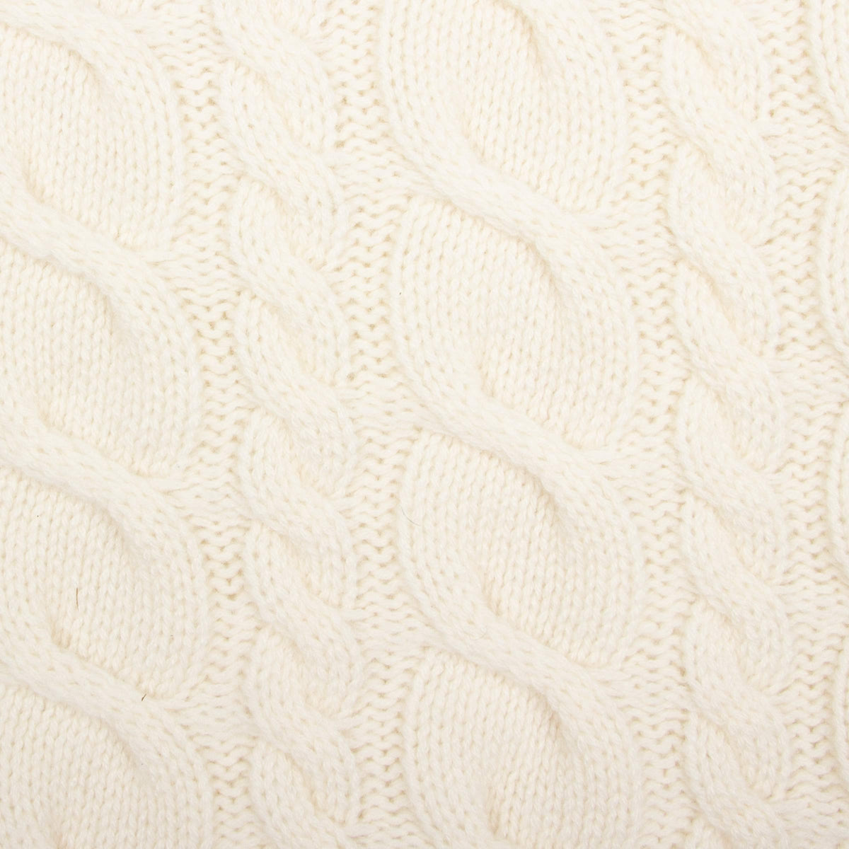 White Undyed Dalmore 8ply Cashmere Cable Crew Neck