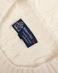White Undyed Dalmore 8ply Cashmere Cable Crew Neck