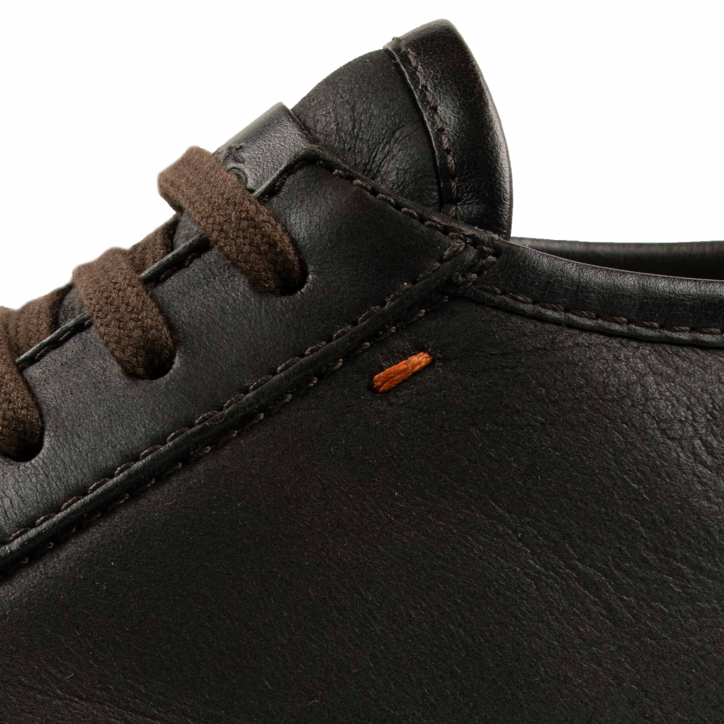 Santoni - Dark Brown Tumbled Leather Fur-lined Sneaker SHOES Santoni