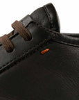 Santoni - Dark Brown Tumbled Leather Fur-lined Sneaker SHOES Santoni