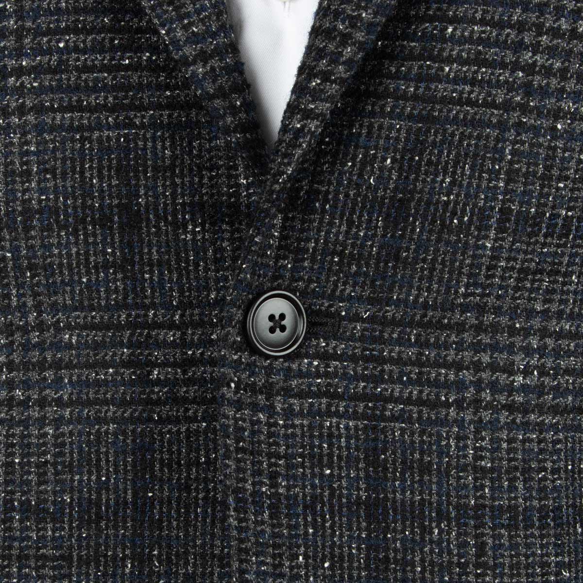 Belvest - Navy &amp; Charcoal Check &#39;Natural Soft&#39; Wool, Silk &amp; Cashmere Jacket JACKETS Belvest