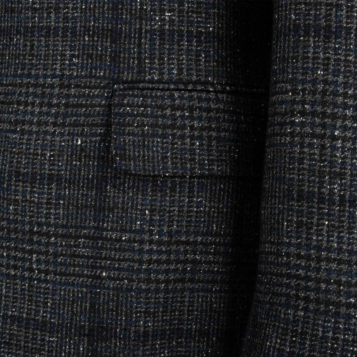Belvest - Navy &amp; Charcoal Check &#39;Natural Soft&#39; Wool, Silk &amp; Cashmere Jacket JACKETS Belvest