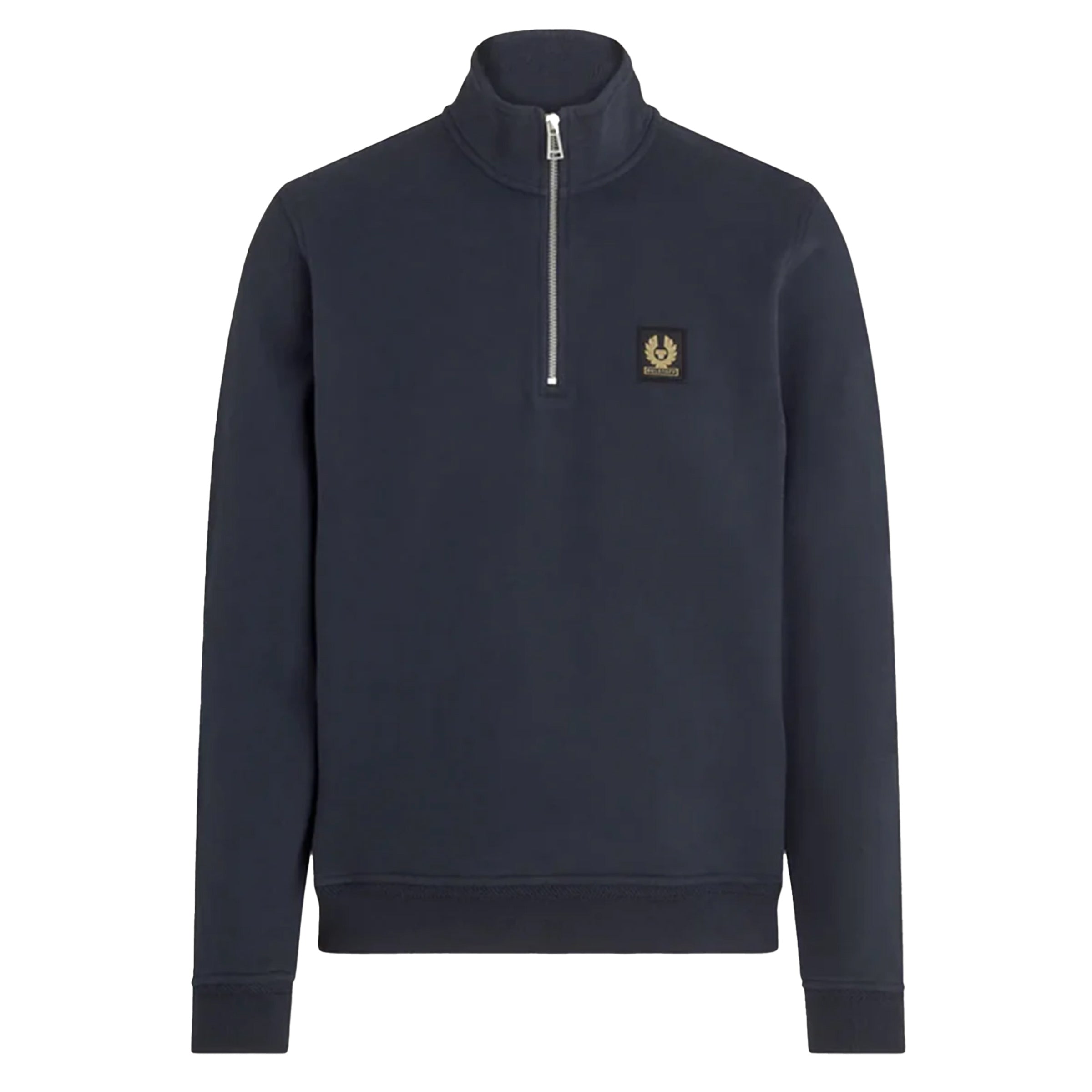 Belstaff - Dark Ink Quarter Zip Cotton Sweatshirt SWEATS Belstaff