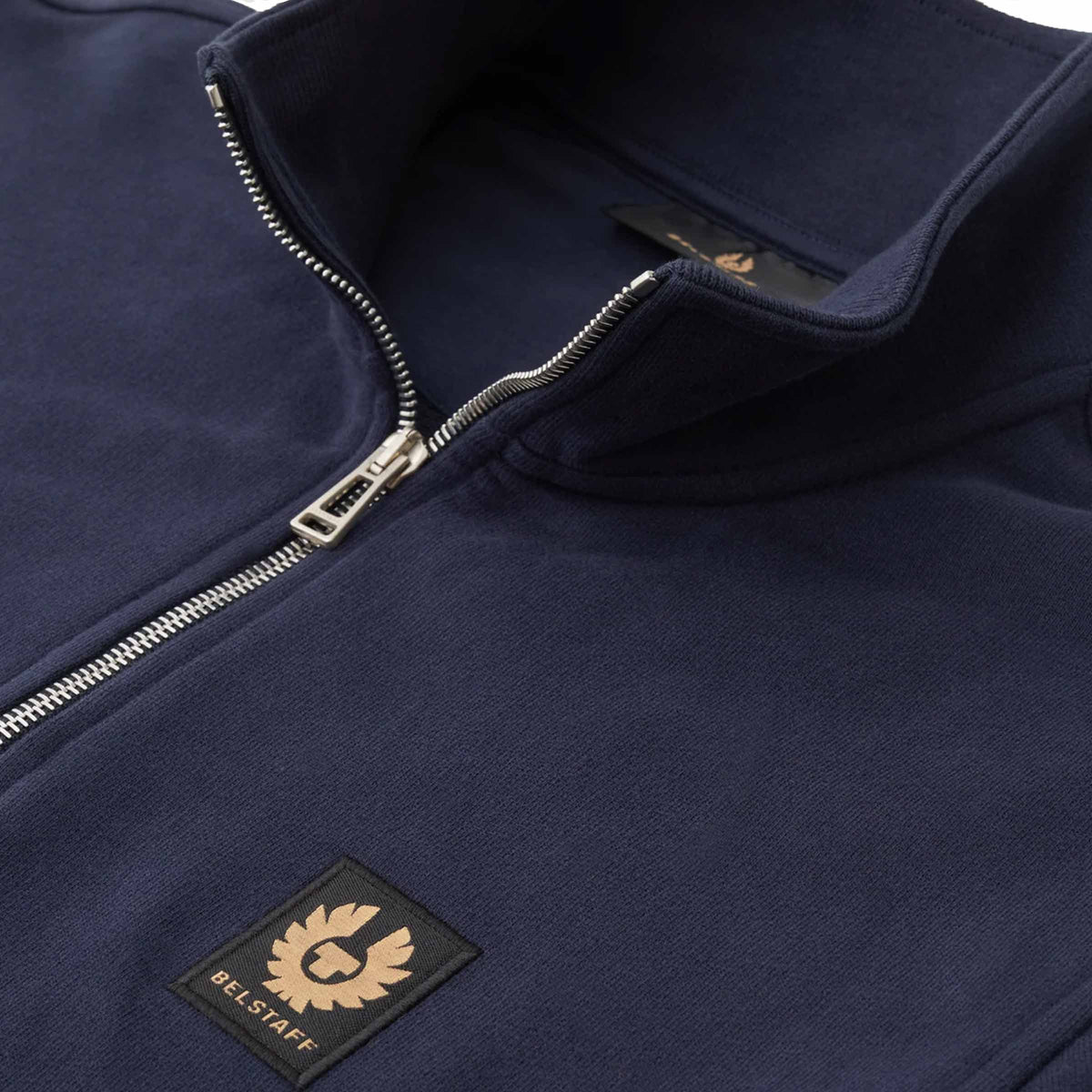 Belstaff - Dark Ink Quarter Zip Cotton Sweatshirt SWEATS Belstaff