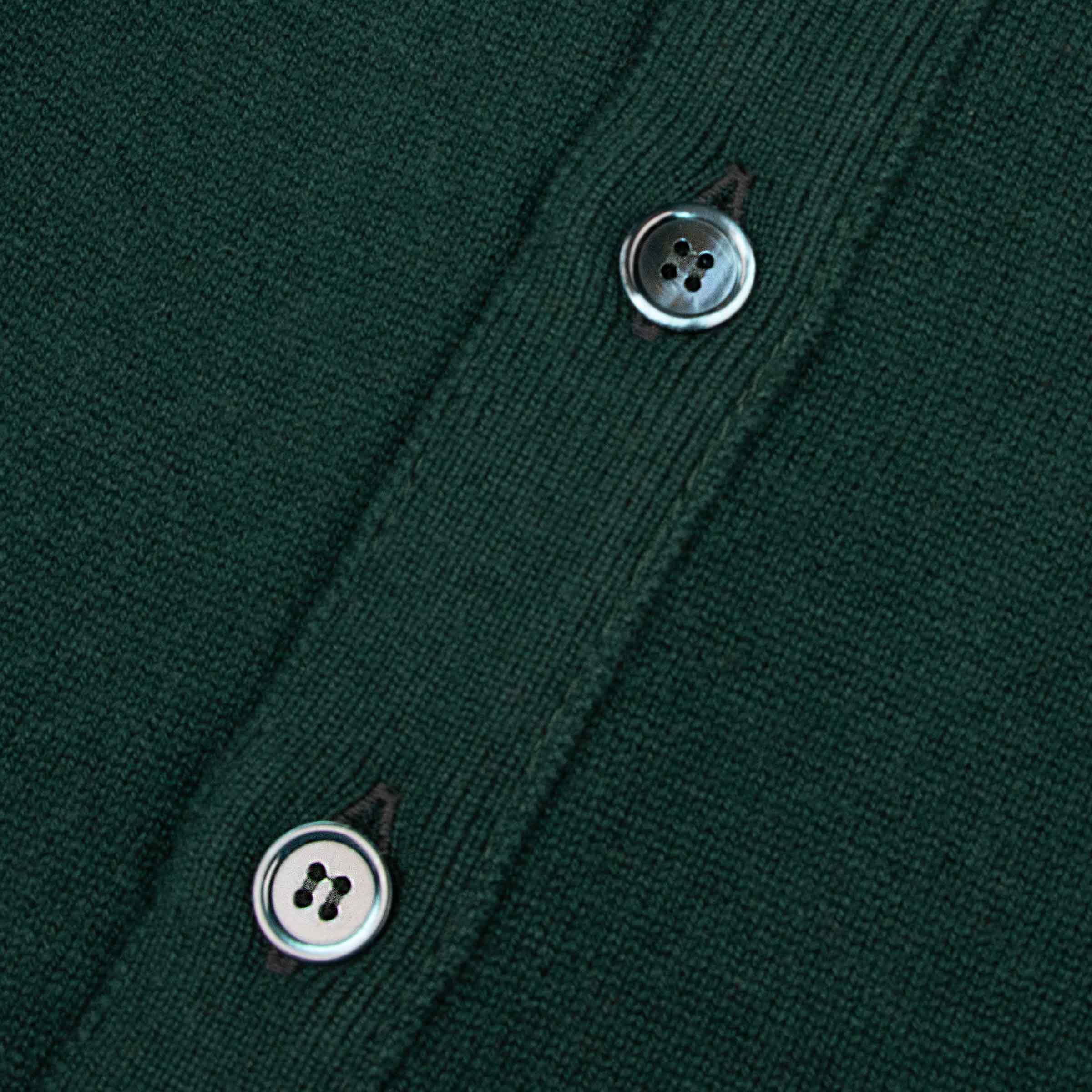 Bottle Green Mallaig 4ply Cashmere Cardigan CASHMERE Robert Old