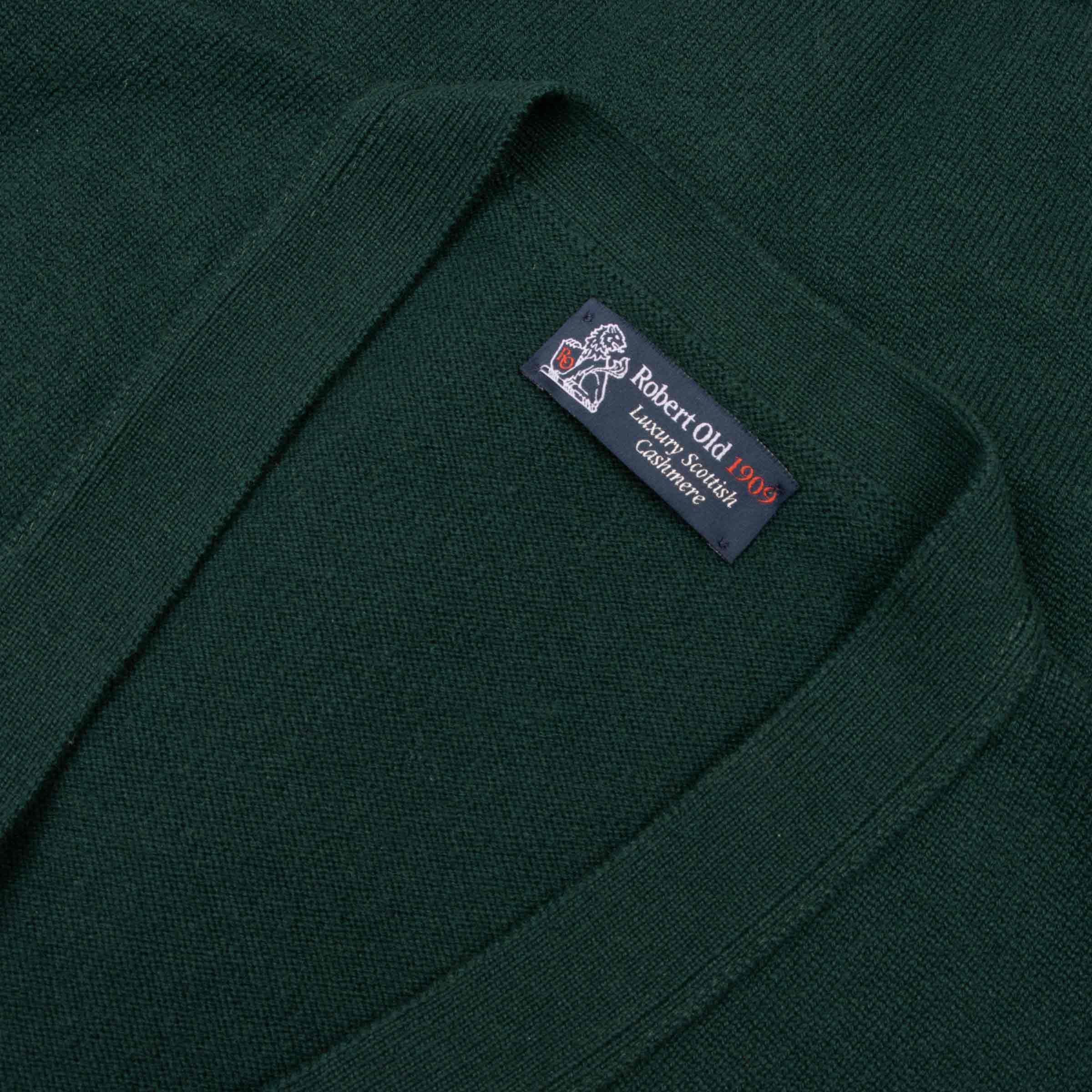 Bottle Green Mallaig 4ply Cashmere Cardigan CASHMERE Robert Old