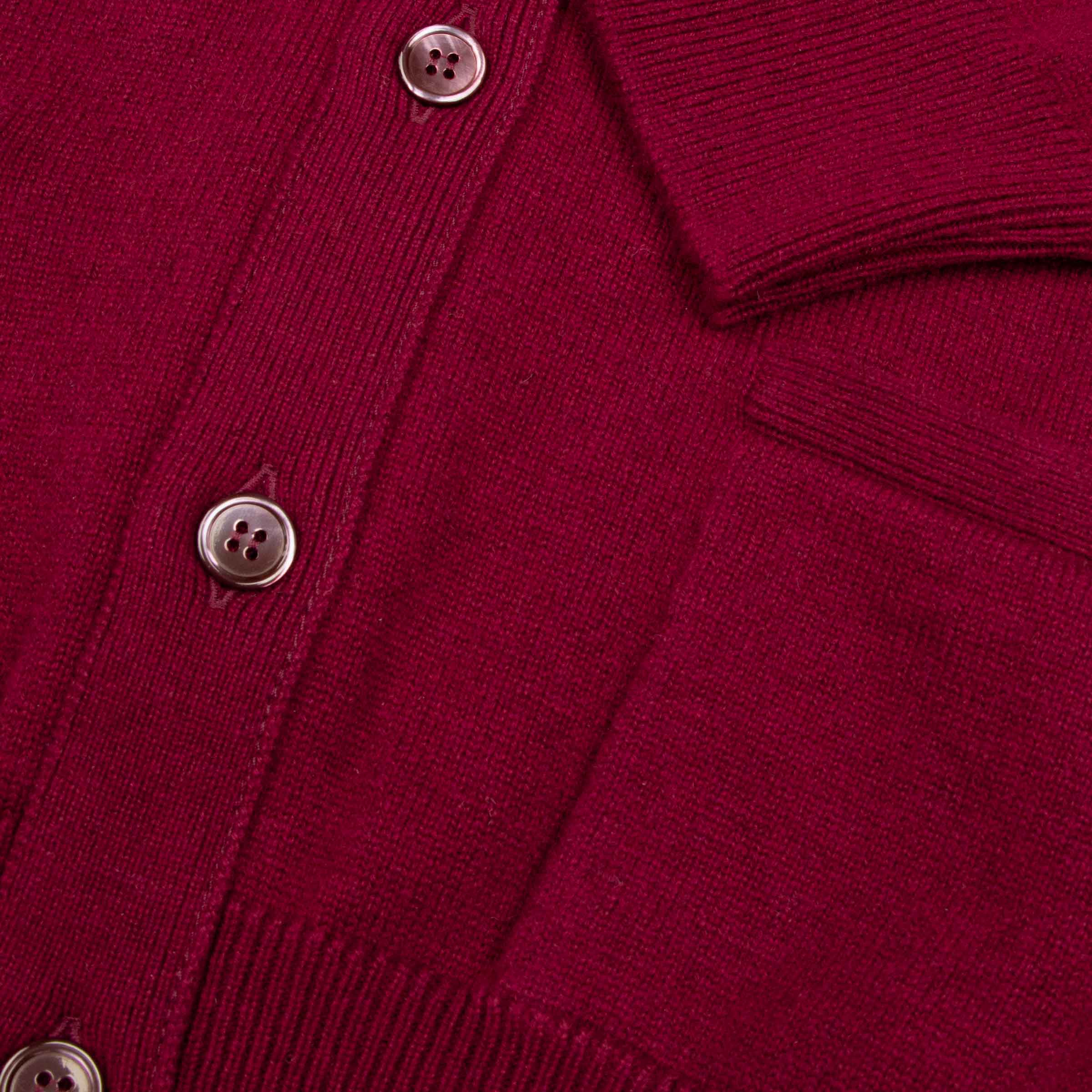 Claret Red Mallaig 4ply Cashmere Cardigan CASHMERE Robert Old