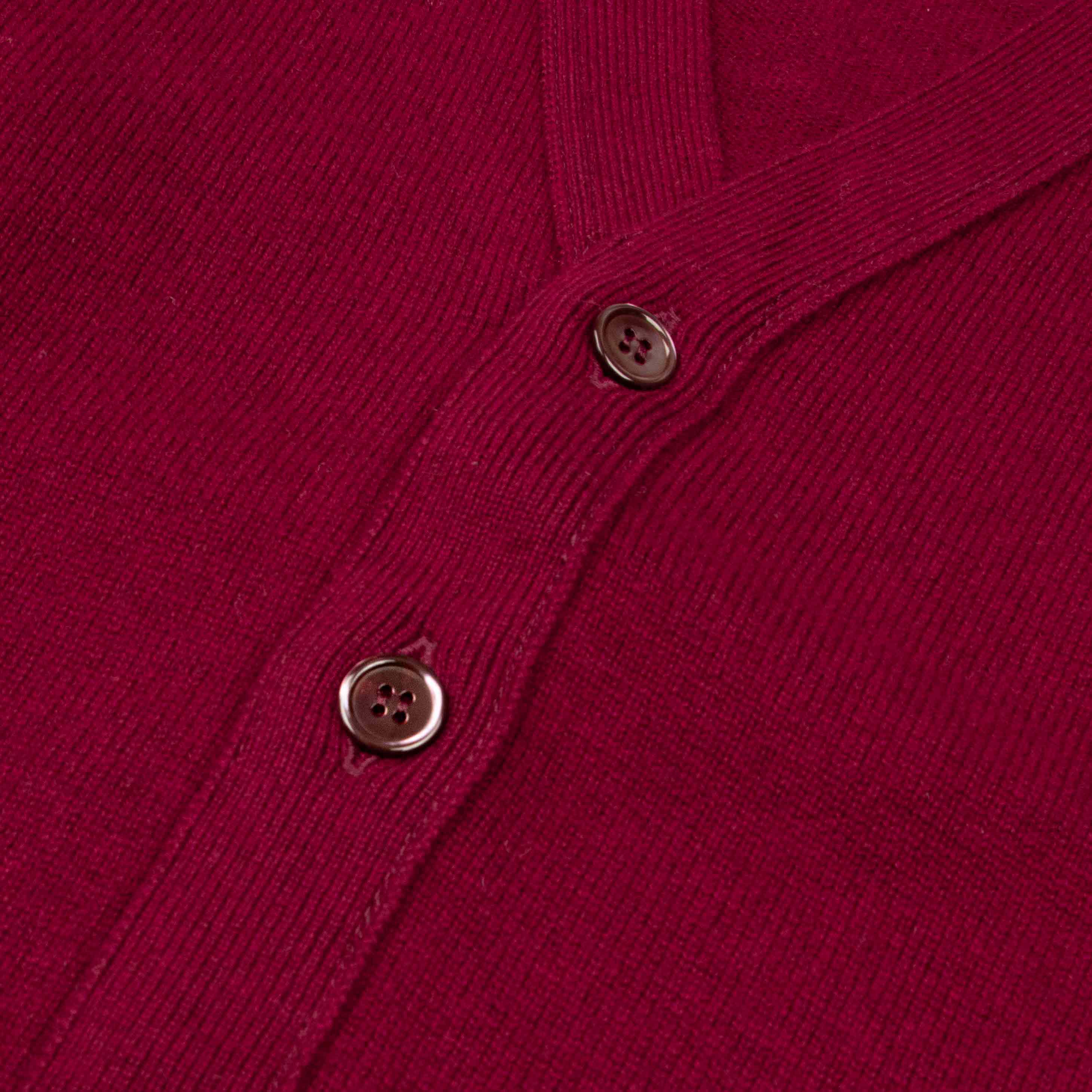 Claret Red Mallaig 4ply Cashmere Cardigan CASHMERE Robert Old