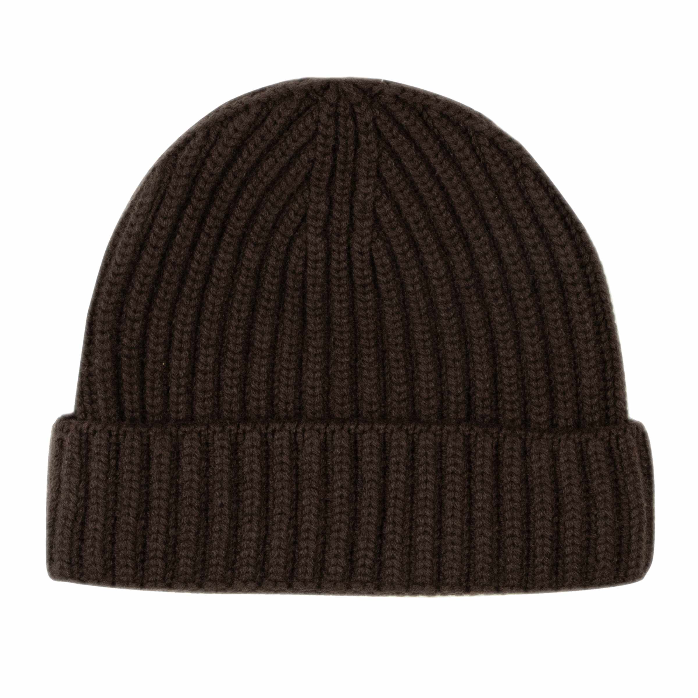 Robert Old - Fisherman Knit 8ply Cashmere Hat - Ebony Brown CAPS & HATS Robert Old