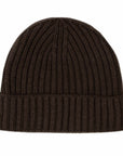Robert Old - Fisherman Knit 8ply Cashmere Hat - Ebony Brown CAPS & HATS Robert Old
