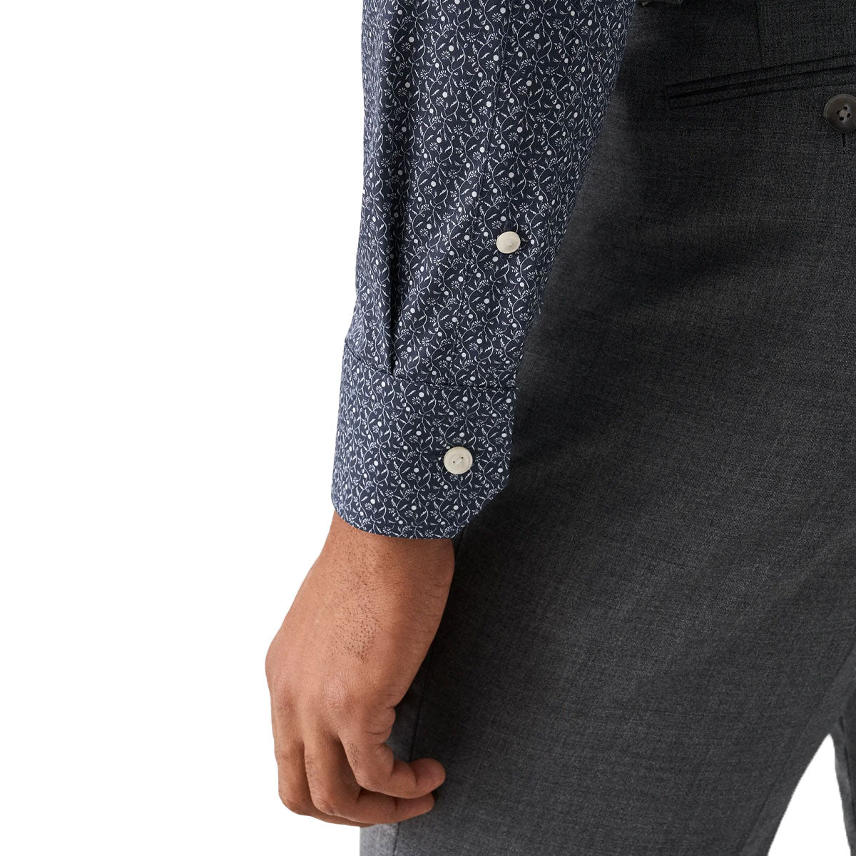 Eton - Dark Blue Micro Floral Signature Twill Slim Fit Shirt L/S SHIRTS Eton