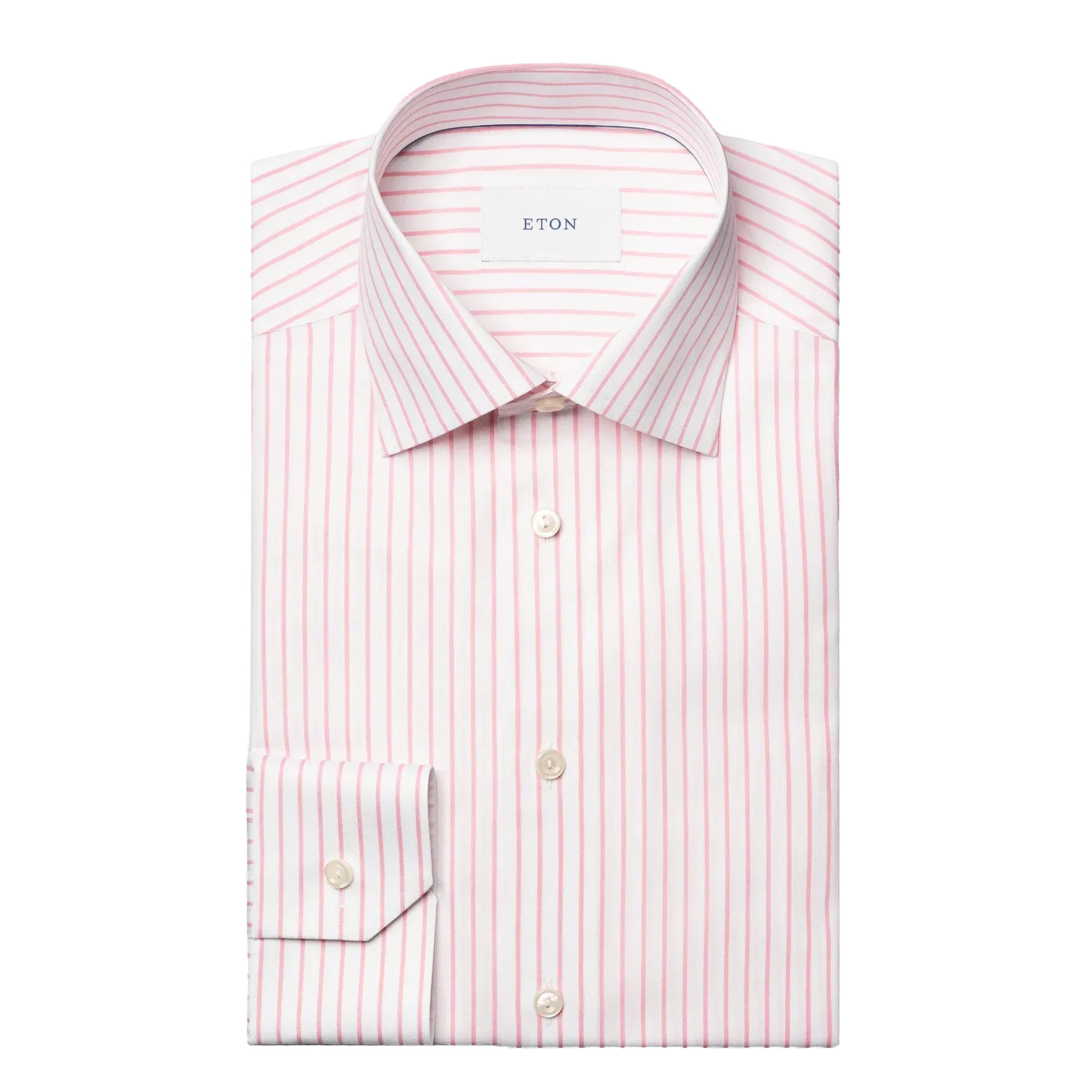 Eton - Pink Striped Signature Twill Slim Fit Shirt L/S SHIRTS Eton