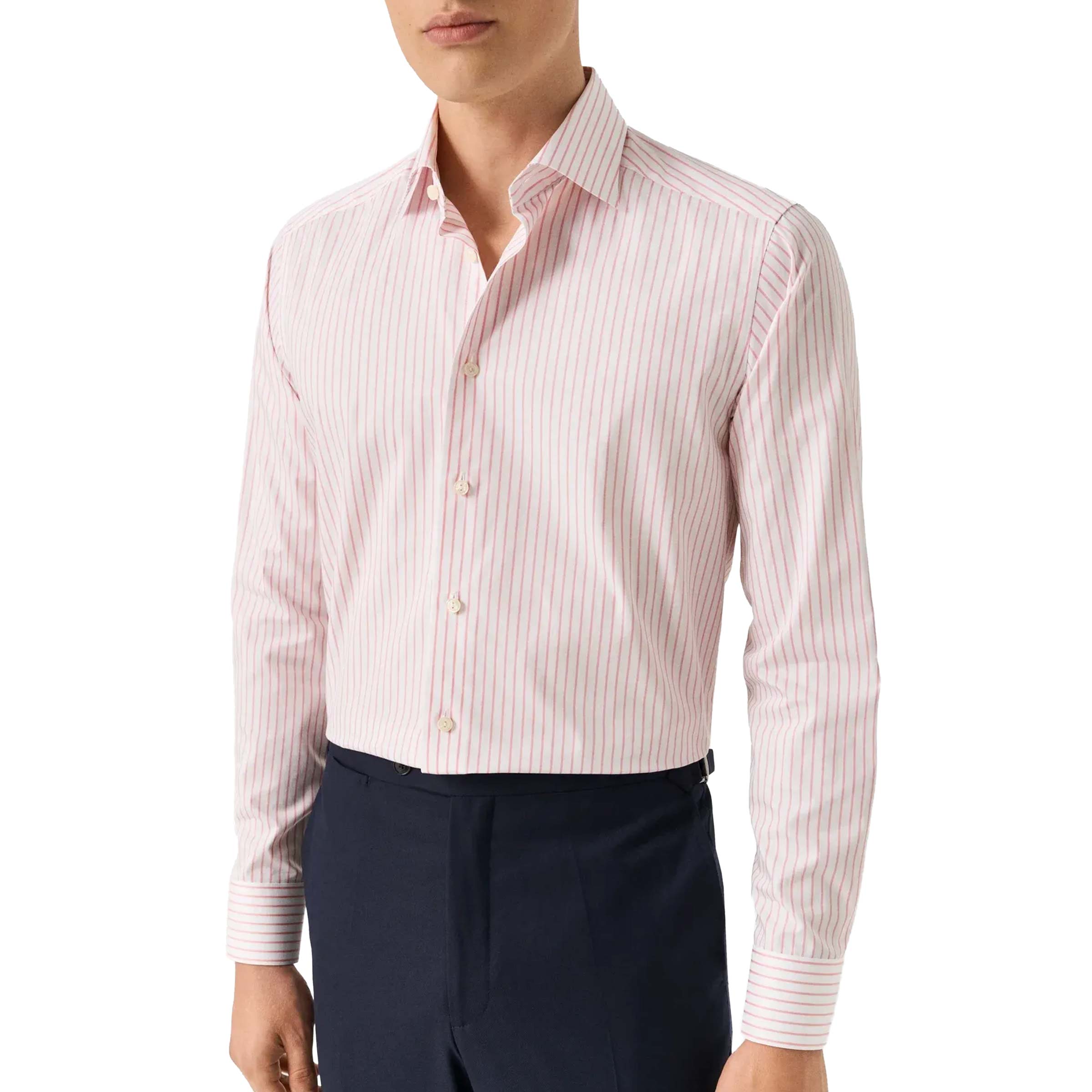 Eton - Pink Striped Signature Twill Slim Fit Shirt L/S SHIRTS Eton