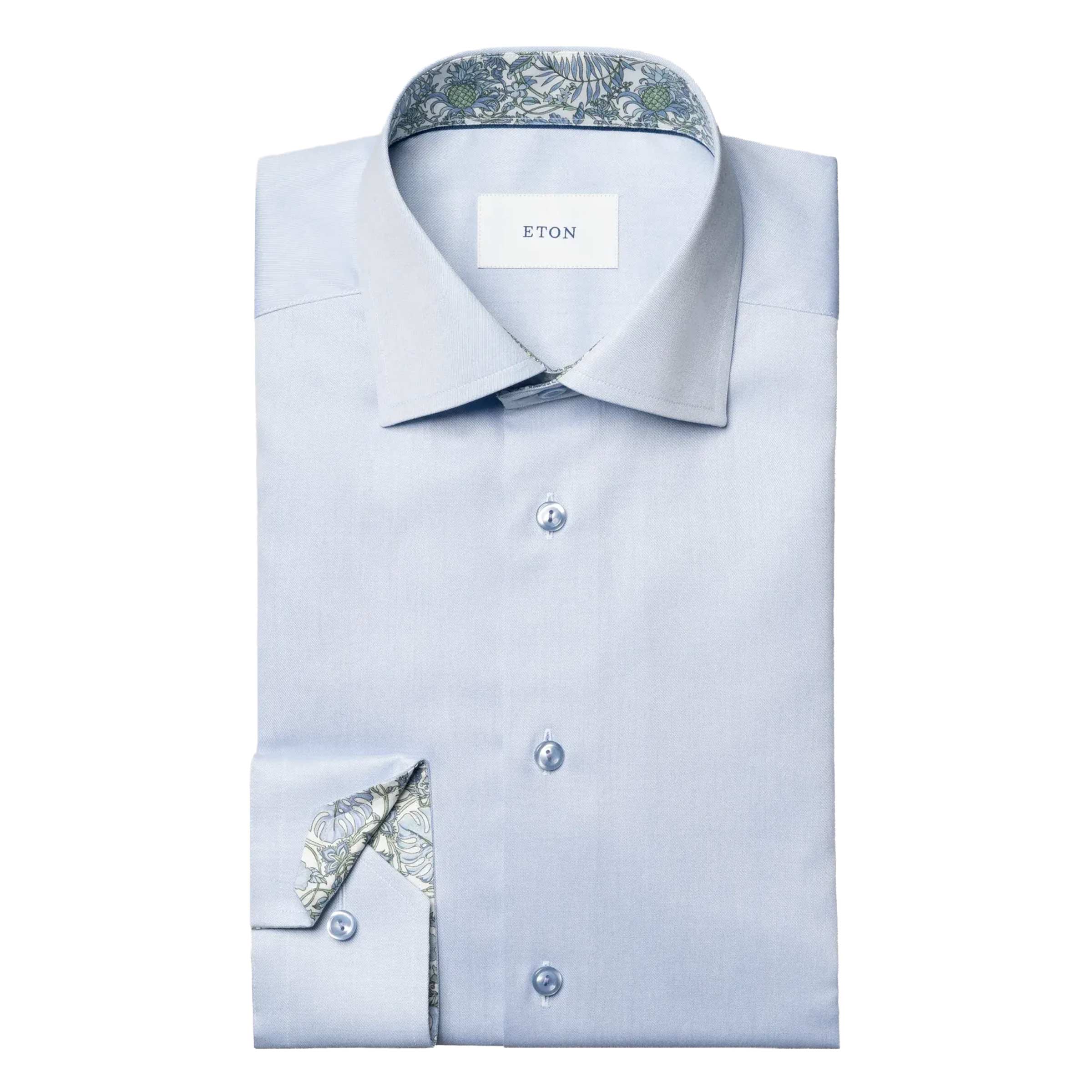 Eton - Blue Contrast Signature Twill Contemporary Fit Shirt L/S SHIRTS Eton