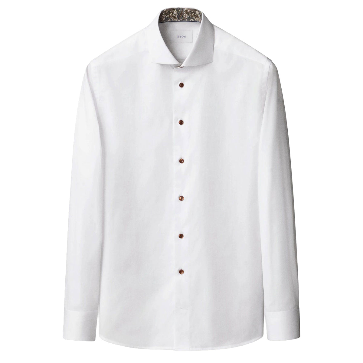 Eton - White Paisley Contrast Signature Twill Contemporary Fit Shirt L/S SHIRTS Eton