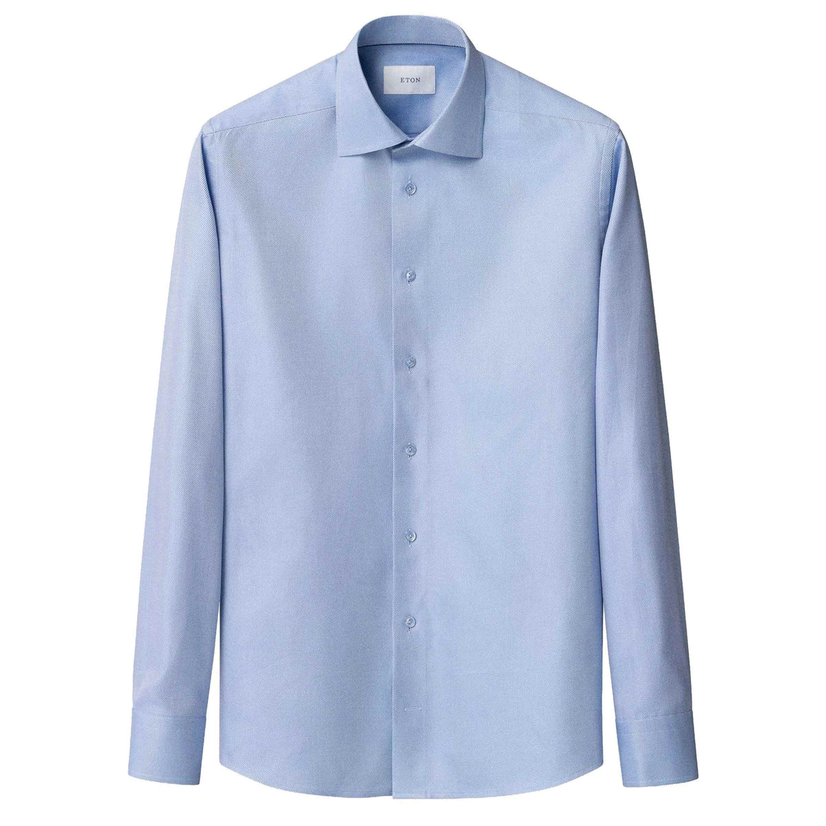 Eton - Blue Semi-Solid Signature Twill Contemporary Fit Shirt L/S SHIRTS Eton