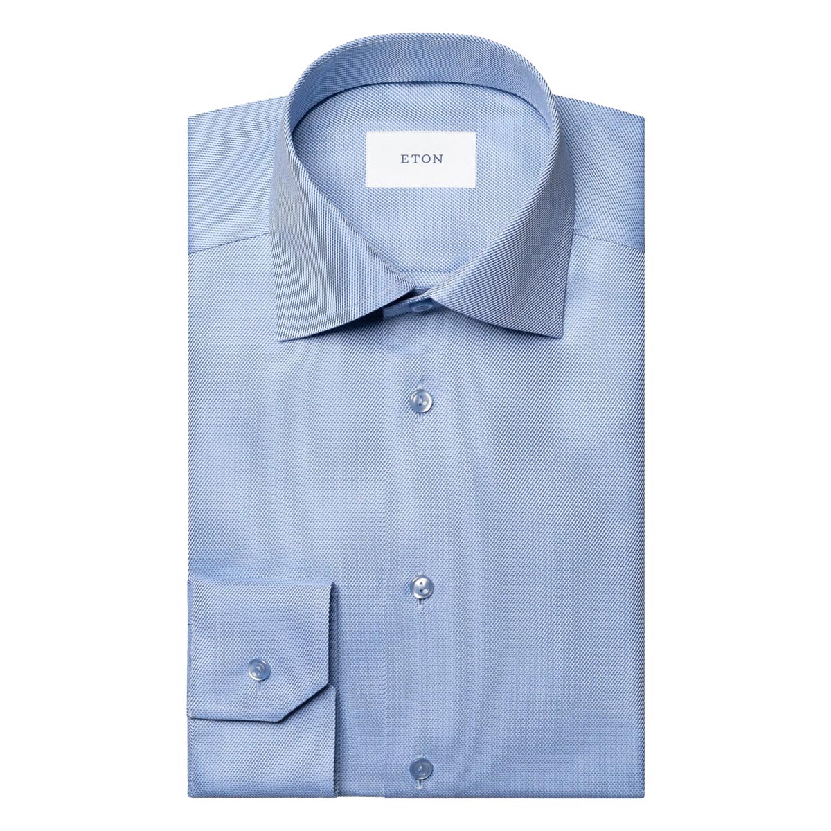 Eton - Blue Semi-Solid Signature Twill Contemporary Fit Shirt L/S SHIRTS Eton
