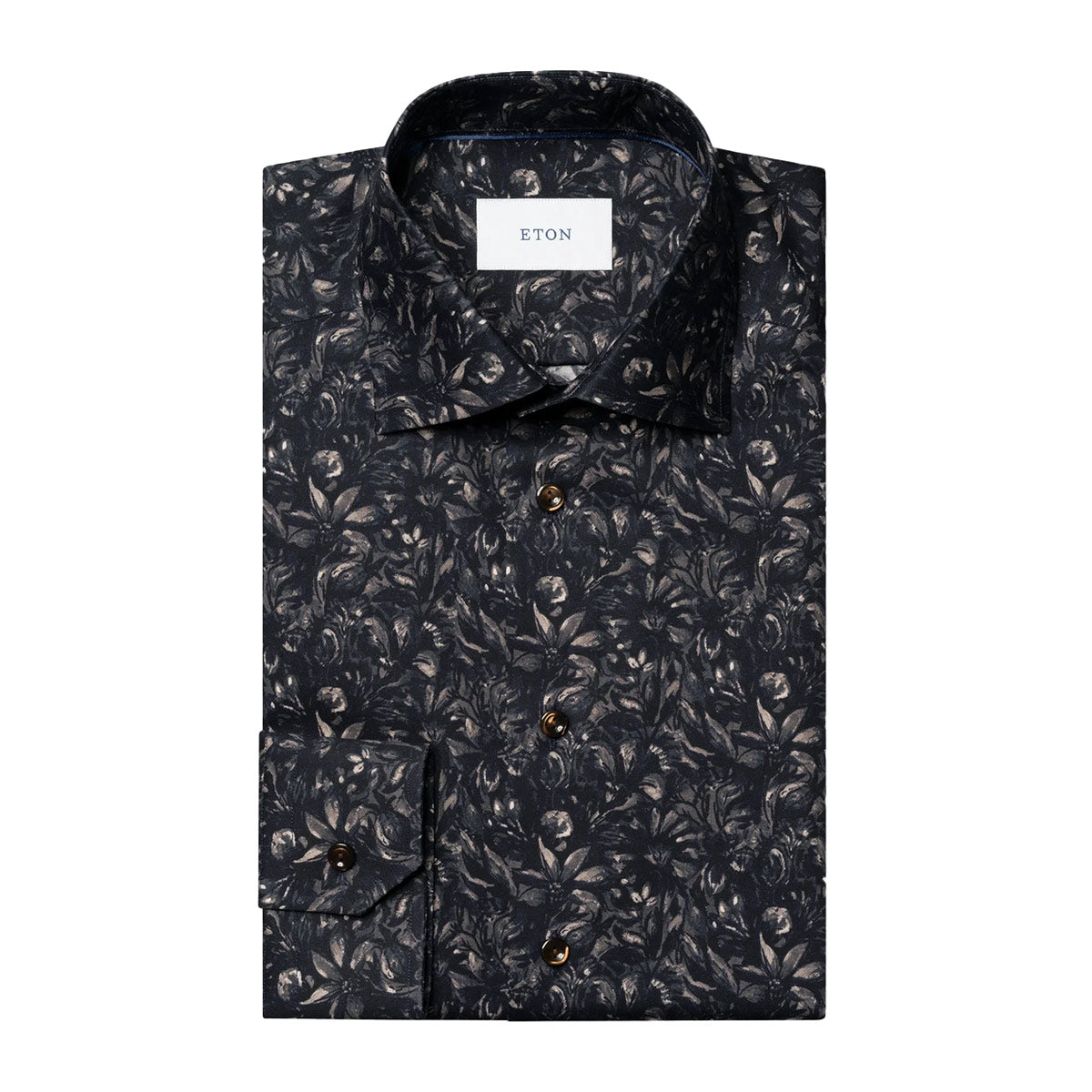 Eton - Dark Navy Floral Signature Twill Contemporary Fit Shirt L/S SHIRTS Eton
