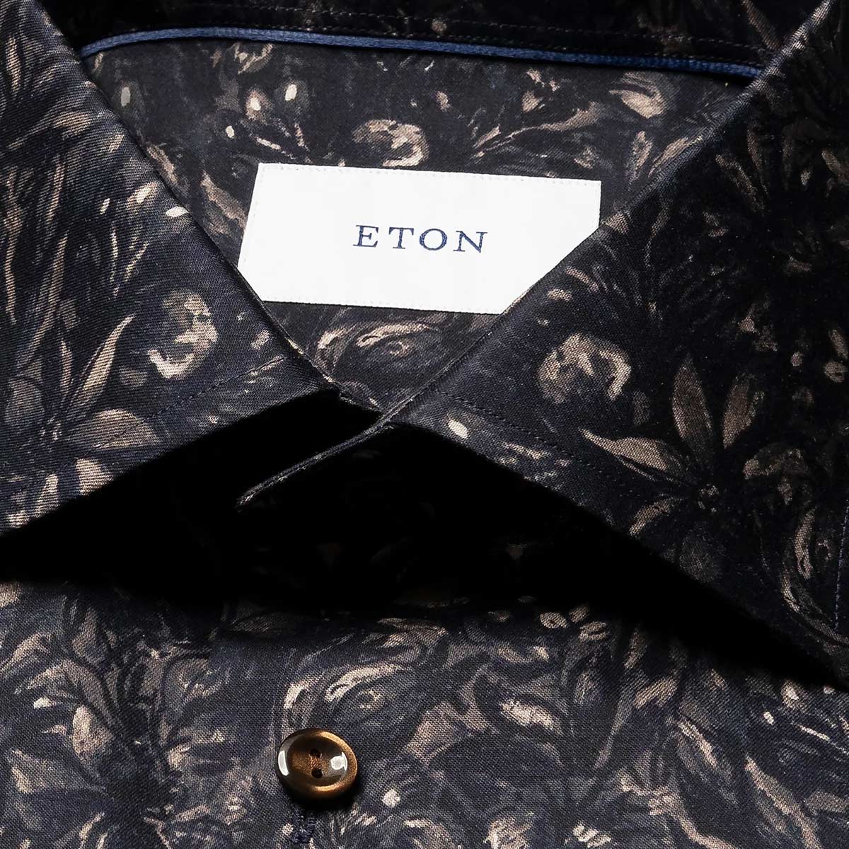 Eton - Dark Navy Floral Signature Twill Contemporary Fit Shirt L/S SHIRTS Eton