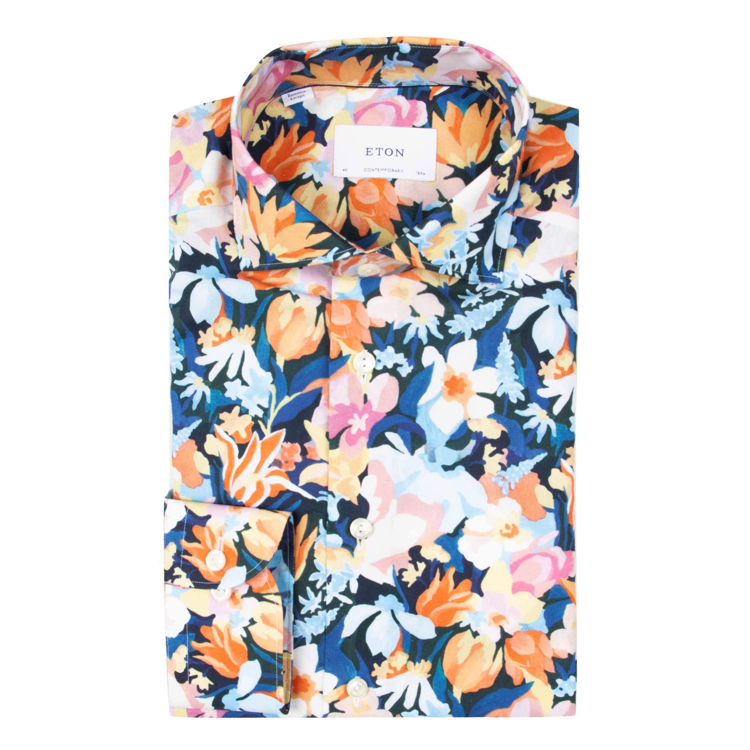 Eton - Orange Floral Contemporary Fit Shirt L/S SHIRTS Eton