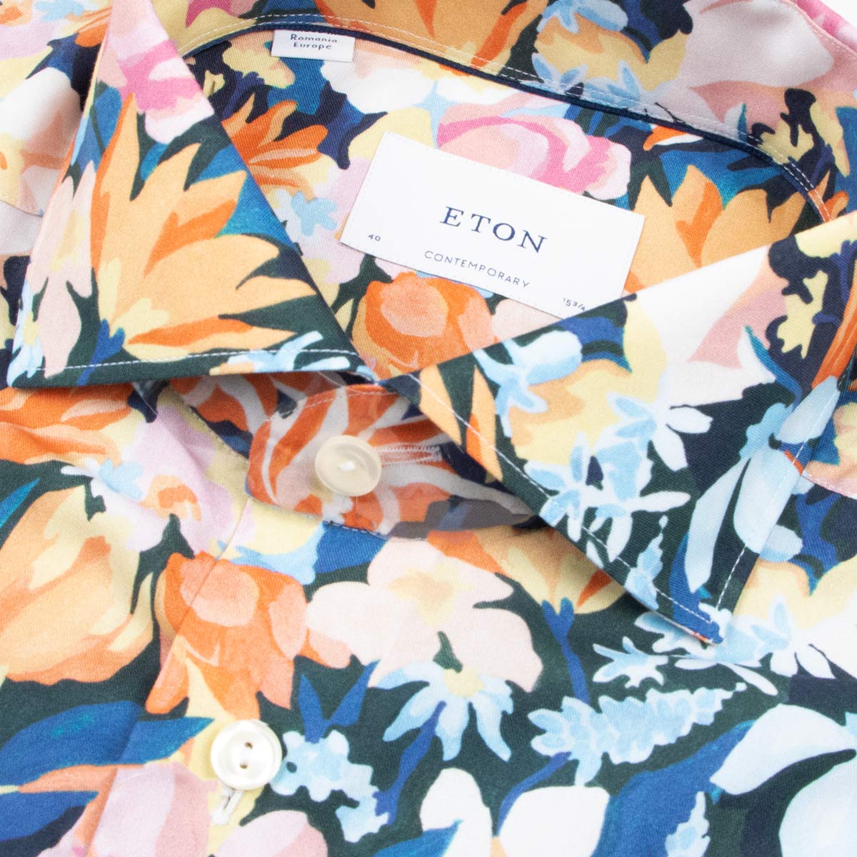 Eton - Orange Floral Contemporary Fit Shirt L/S SHIRTS Eton