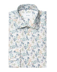 Eton - White with Blue Floral Pattern Signature Twill Contemporary Fit Shirt L/S SHIRTS Eton