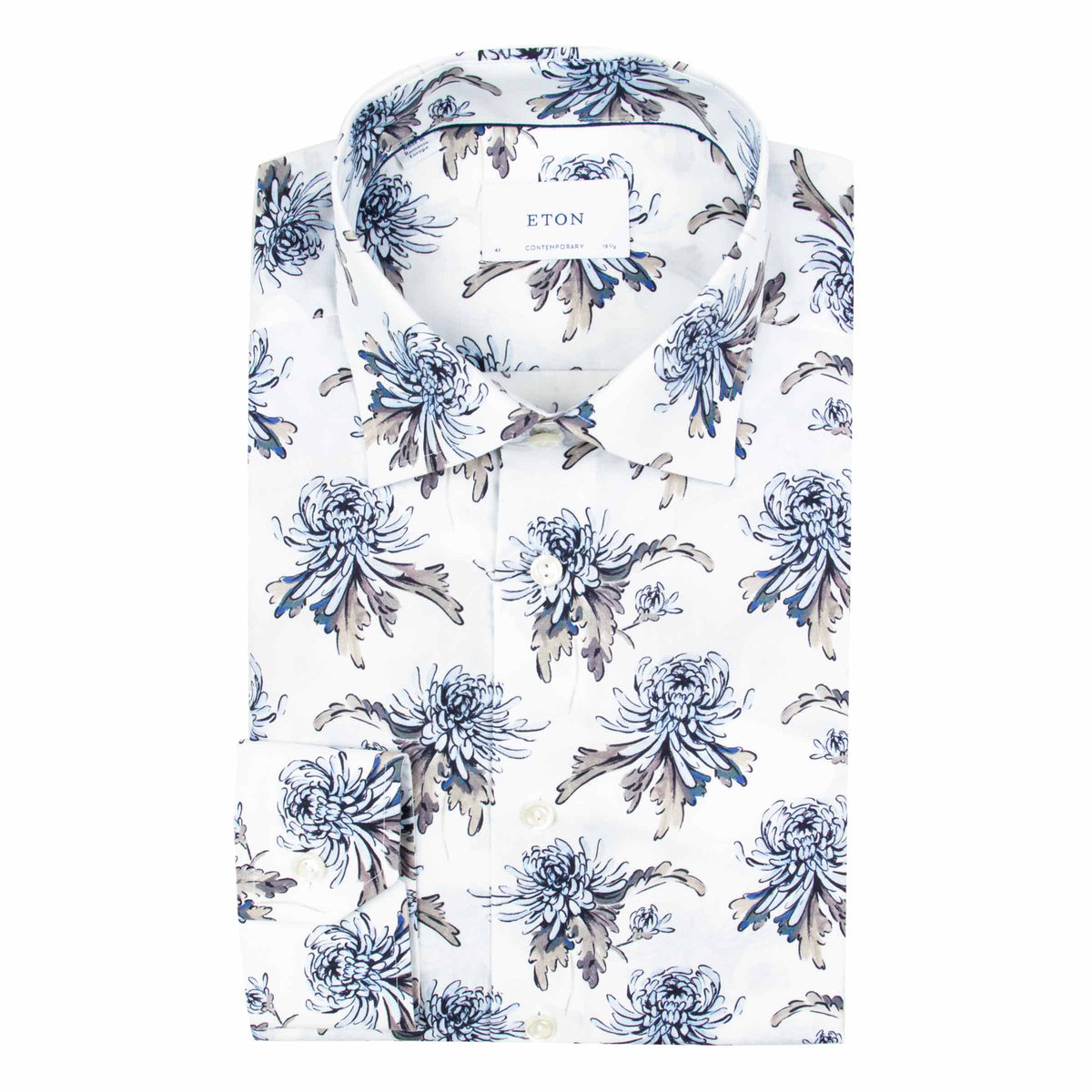 Eton - Floral Print Signature Twill Contemporary Shirt L/S SHIRTS Eton