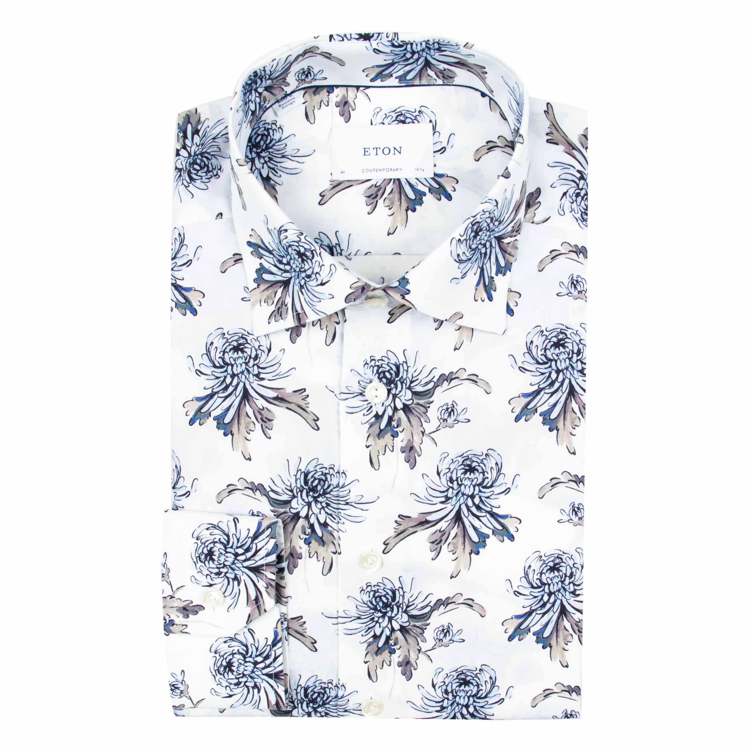 Eton - Floral Print Signature Twill Contemporary Shirt L/S SHIRTS Eton
