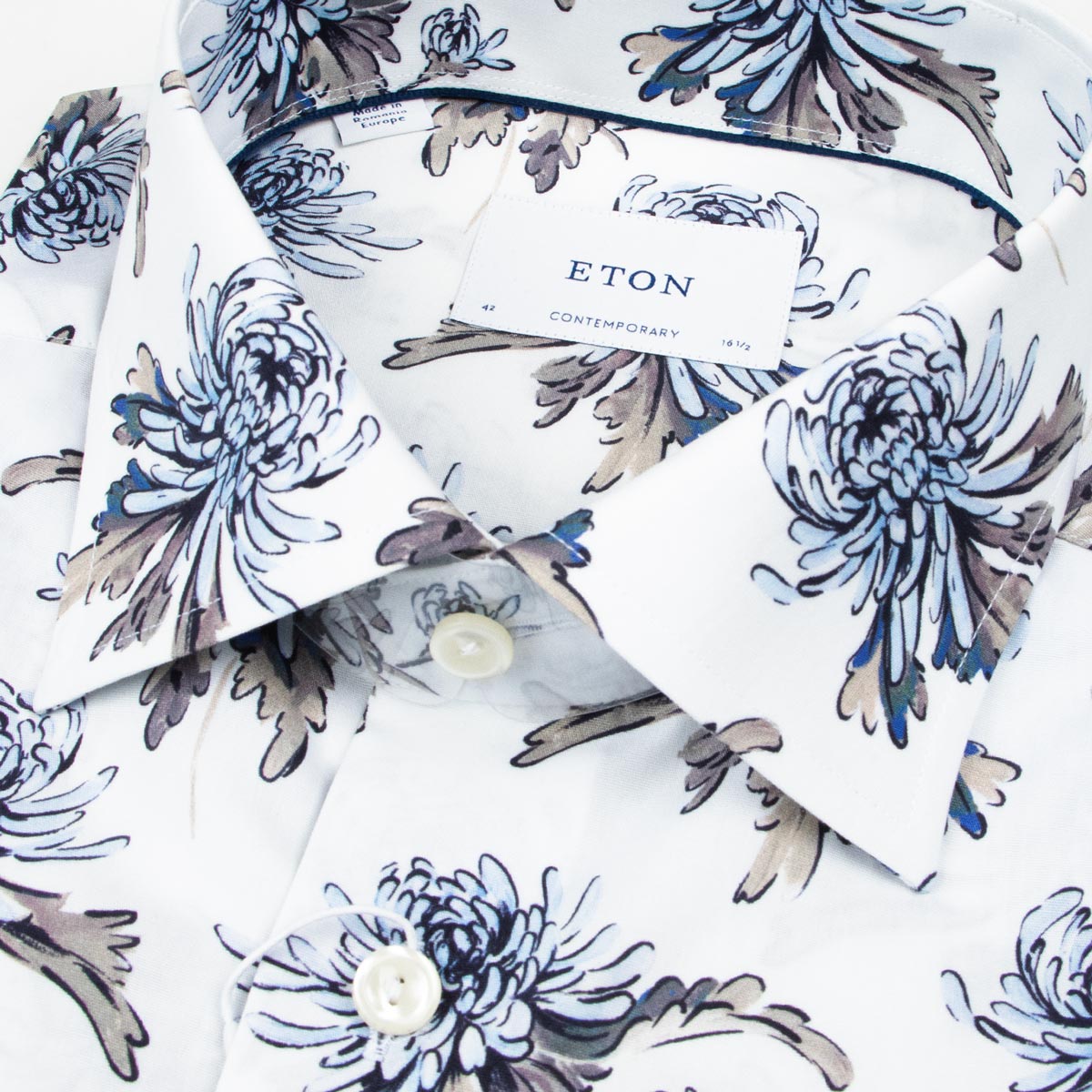 Eton - Floral Print Signature Twill Contemporary Shirt L/S SHIRTS Eton