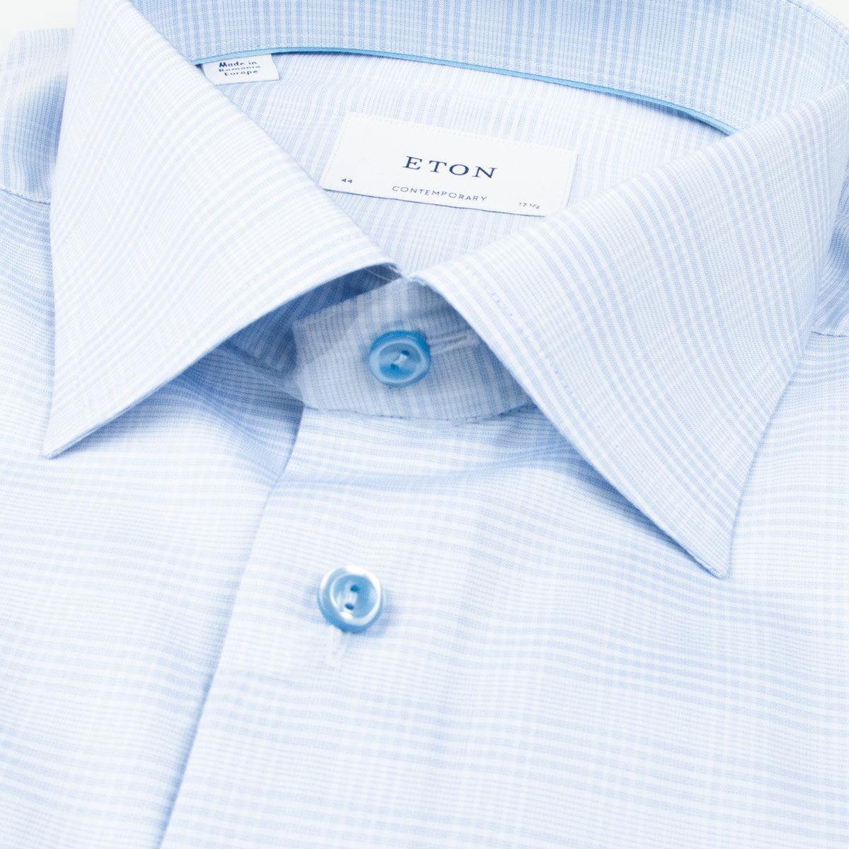 Eton - Blue Prince of Wales Check Twill Contemporary Fit Shirt L/S SHIRTS Eton