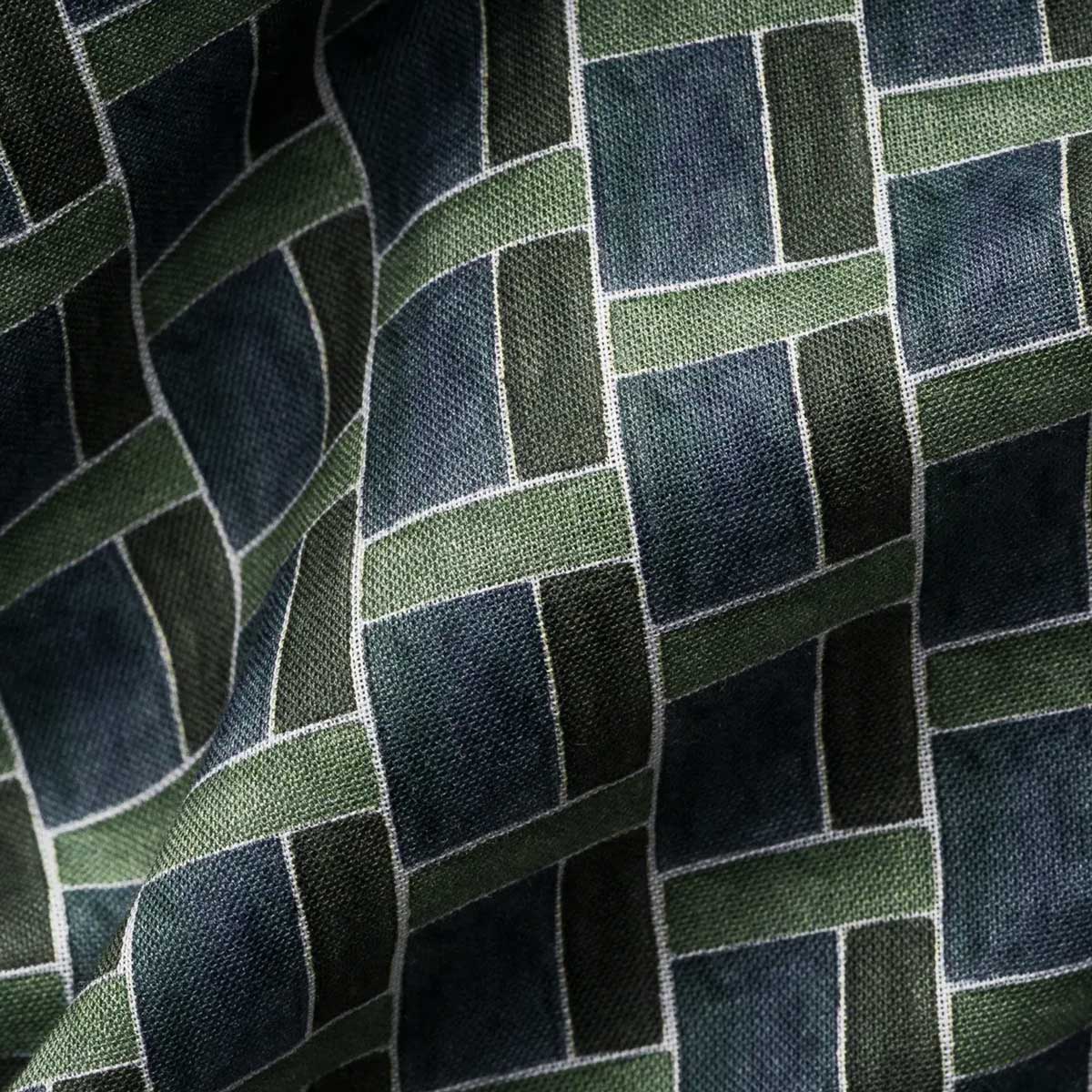 Eton - Green Geometric Print Resort Short Sleeve Shirt S/S SHIRTS Eton