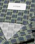 Eton - Green Geometric Print Resort Short Sleeve Shirt S/S SHIRTS Eton