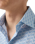 Eton - Light Blue Floral Signature Poplin Slim Fit Shirt L/S SHIRTS Eton