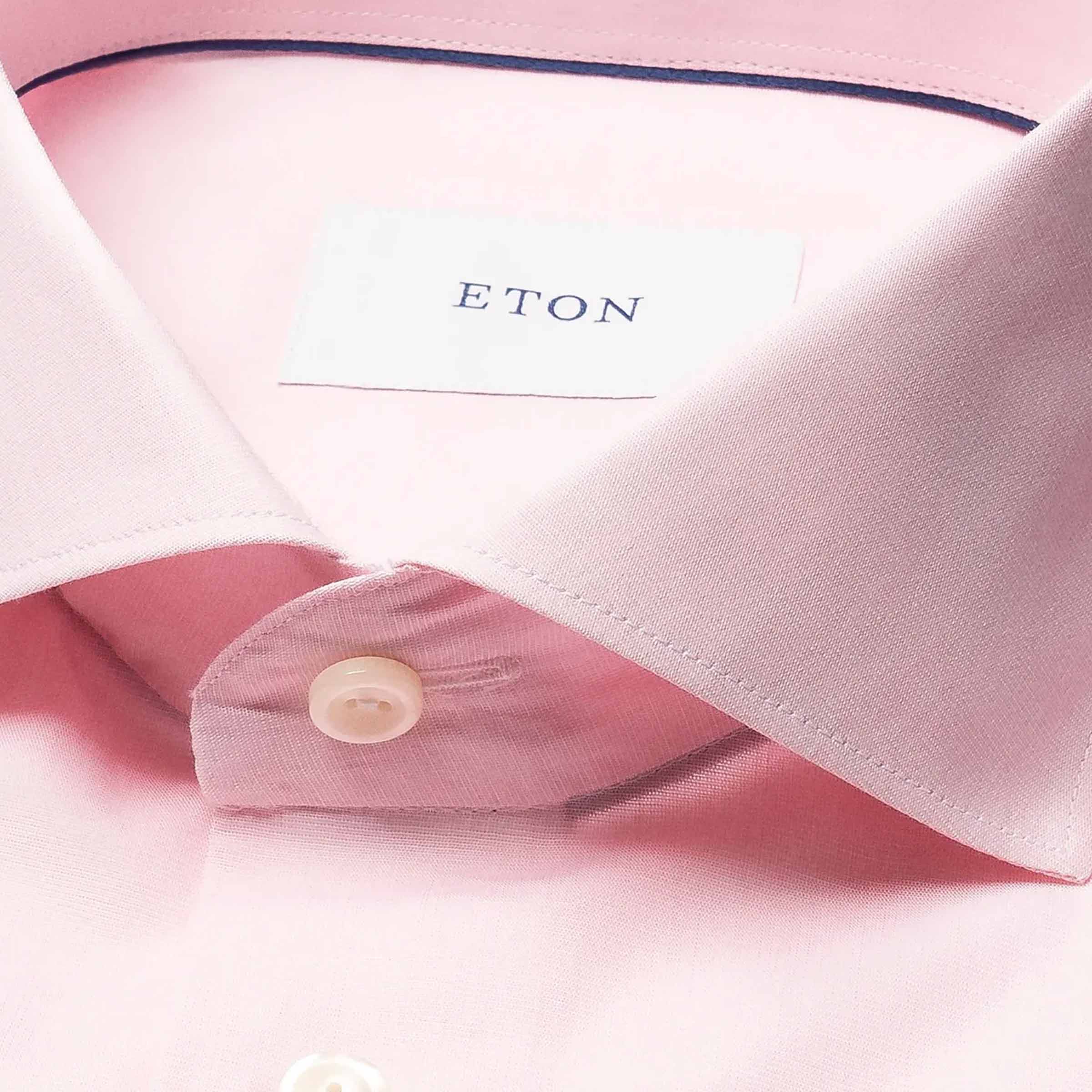 Eton - Pink End on End Breeze Poplin Shirt Slim Fit Shirt L/S SHIRTS Eton