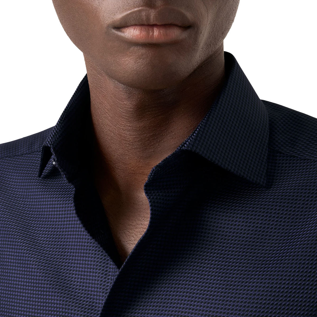 Eton - Navy Houndstooth King Twill Cotton Contemporary Fit Shirt L/S SHIRTS Eton