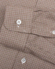 Fedeli - Brown Houndstooth 'Alberto' Cotton & Lyocell Flanel Shirt