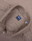Fedeli - Brown Houndstooth 'Alberto' Cotton & Lyocell Flanel Shirt