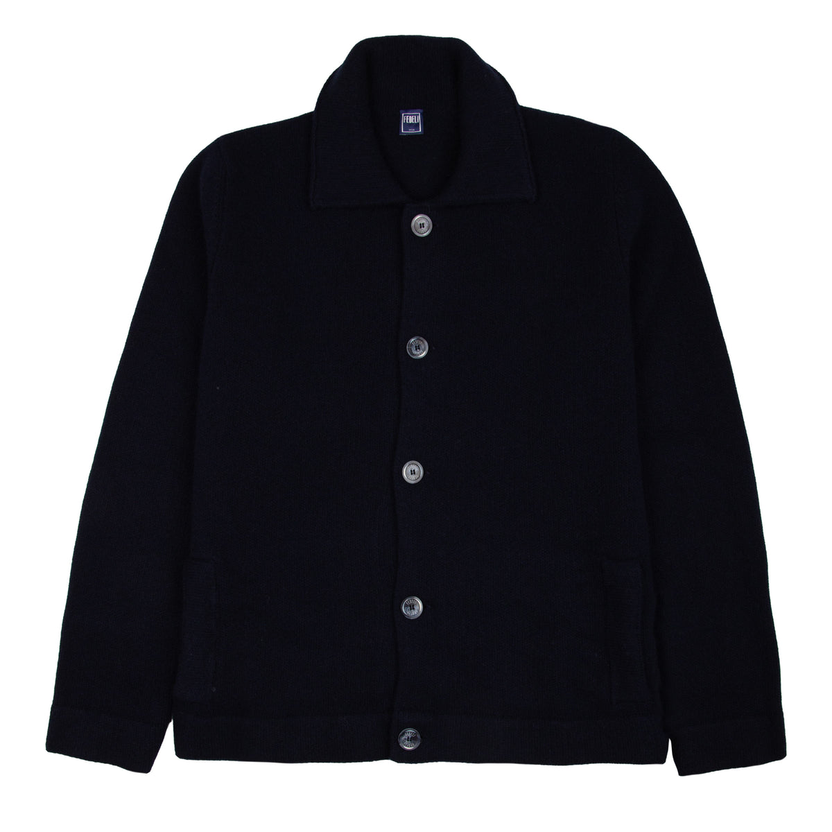 Fedeli - Navy Gordon Wool Cashmere Cardigan Sweater