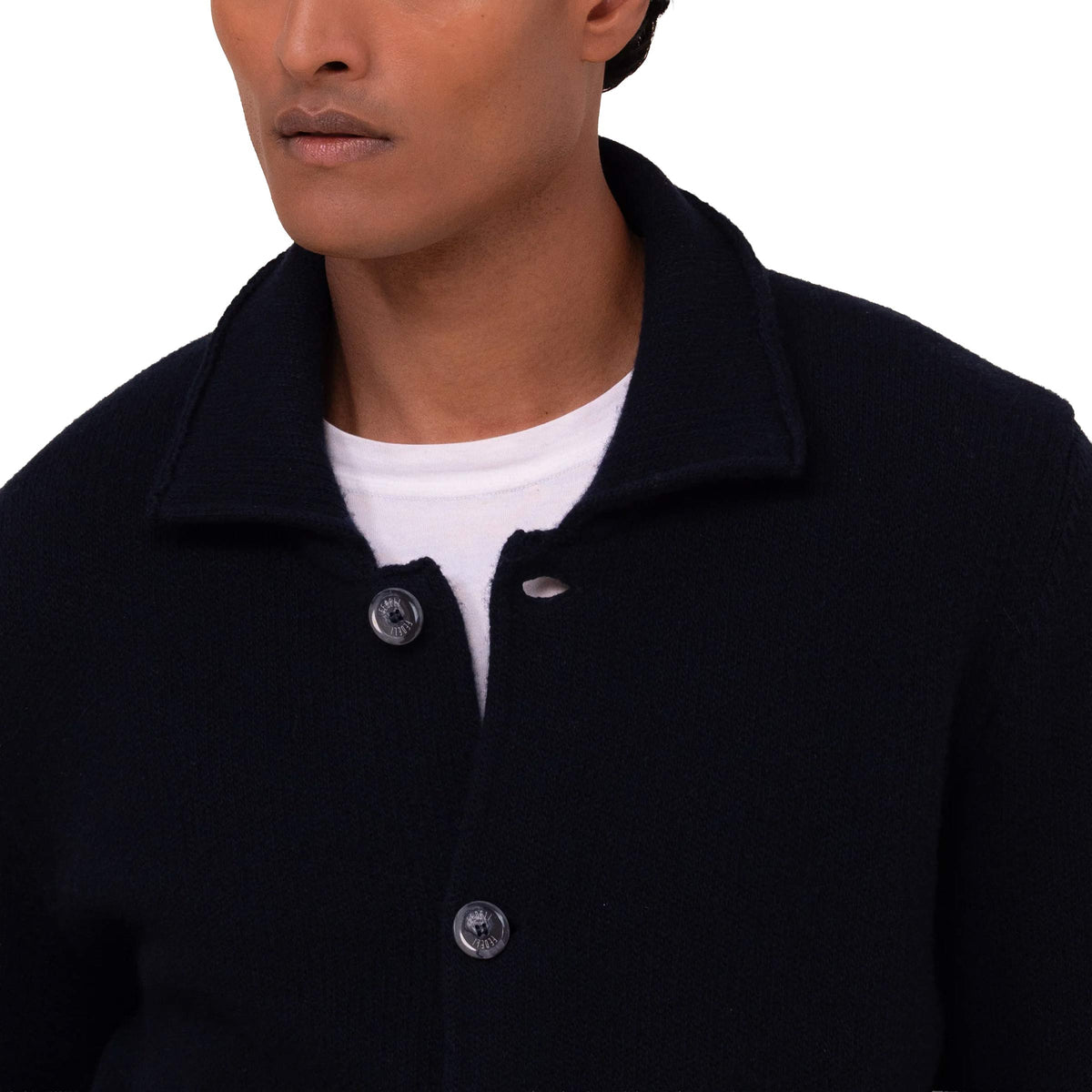Fedeli - Navy Gordon Wool Cashmere Cardigan Sweater KNITWEAR Fedeli