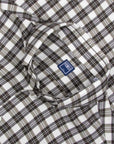 Fedeli - White and Green Check 'Alberto' Cotton & Lyocell Flanel Shirt